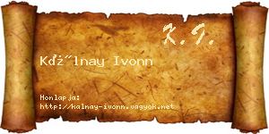 Kálnay Ivonn névjegykártya
